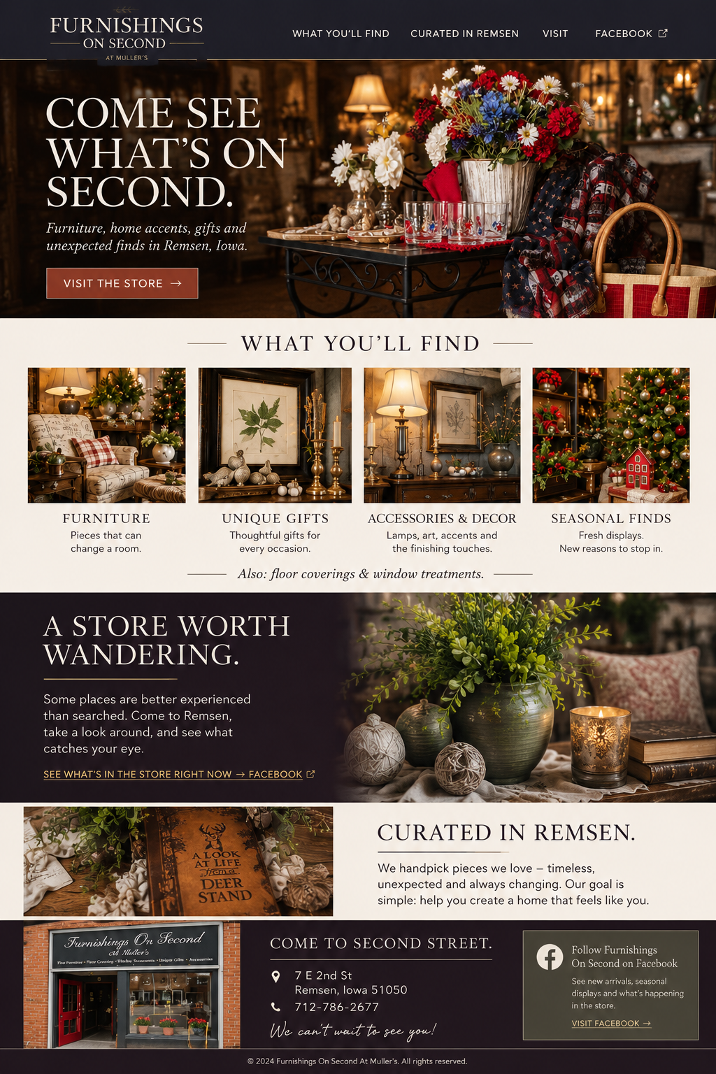 Furnishings On Second — Website Concept